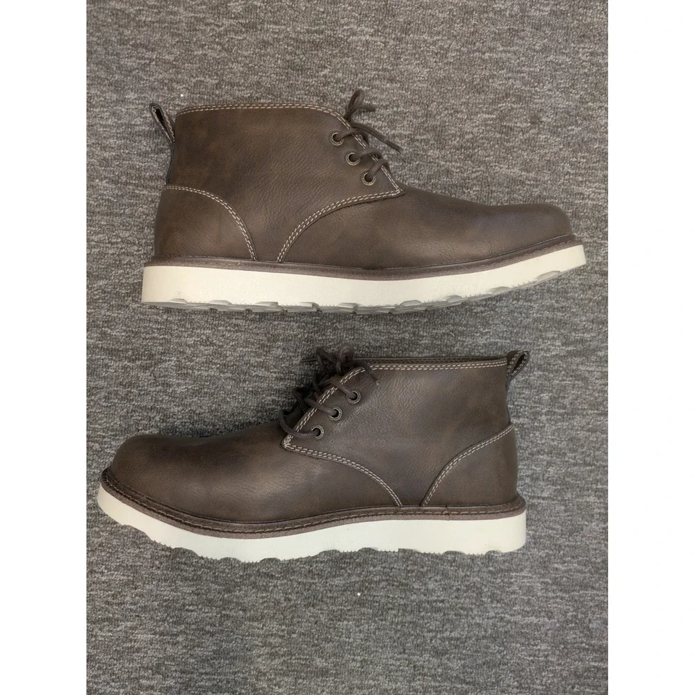 NEW Buffalo Metcalf Chukka Boots Men's 11 Brown Memory Foam Faux‎ Leather